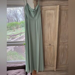 Amsale Flat Chiffon Bridesmaids Dress in Sage